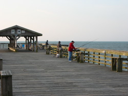 fishermen on the Myrtle Beach State Park fishing pier