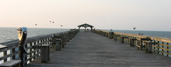 the fishing pier in the evening