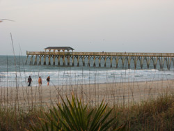 the fishing pier as seen from the state park's parking area